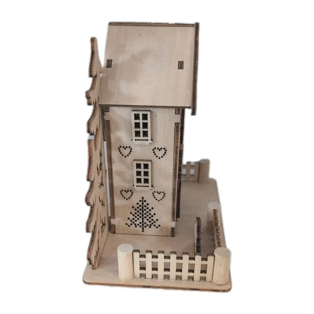 World Market Laser Cut Wood Folk Tall Cottage‎ LED Light Up 2019